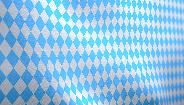 Illustation of a Bavarian flag with diamond pattern in white and blue.