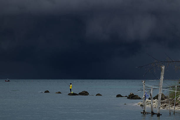 Storm clouds and heavy weather conditions on Ko Phan Gan Island.Gulf of Thailand - South China Sea.Thailand.