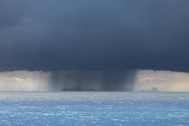 Storm clouds and heavy weather conditions on Ko Phan Gan Island.Gulf of Thailand - South China Sea.Thailand.