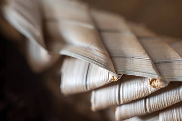 istock Macro photo of a woven grass ornament 2243732493
