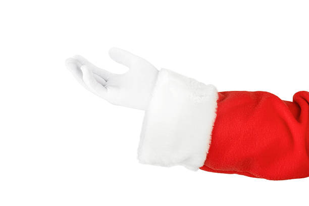 istock Christmas Santa Claus hand isolated on white background with clipping path. Design element. 2243735165