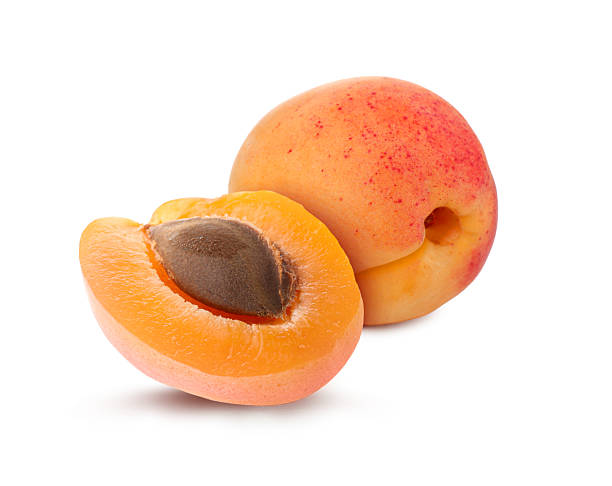 istock Fresh juicy apricots isolated on white. Summer fruit 2243735957