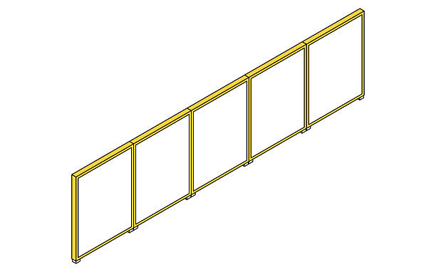 istock Simple line drawing isometric illustration of connected office row partitions 2243736119