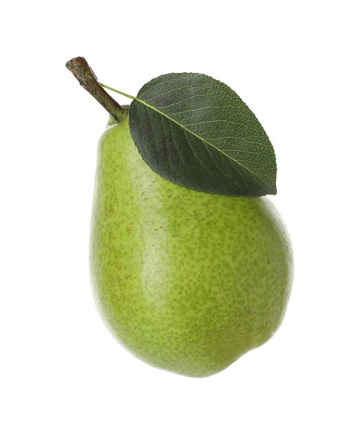 istock Whole ripe pear with leaf isolated on white 2243736303