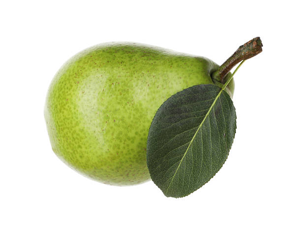 istock Whole ripe pear with leaf isolated on white 2243736369