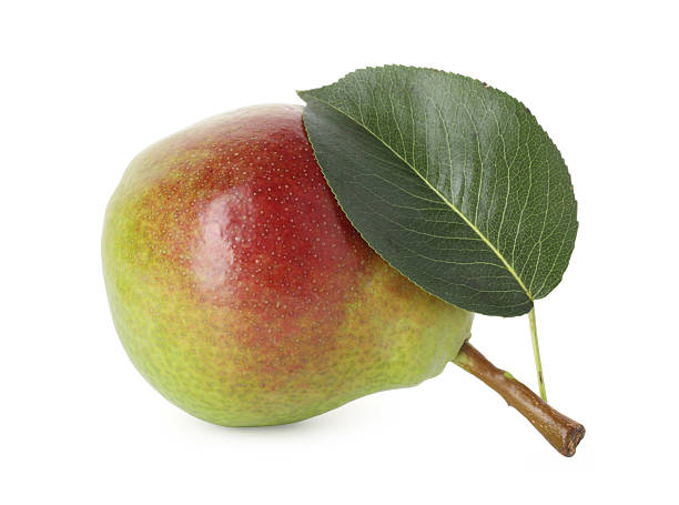 istock Whole ripe pear with leaf isolated on white 2243736394