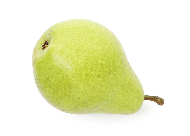 One whole ripe pear isolated on white