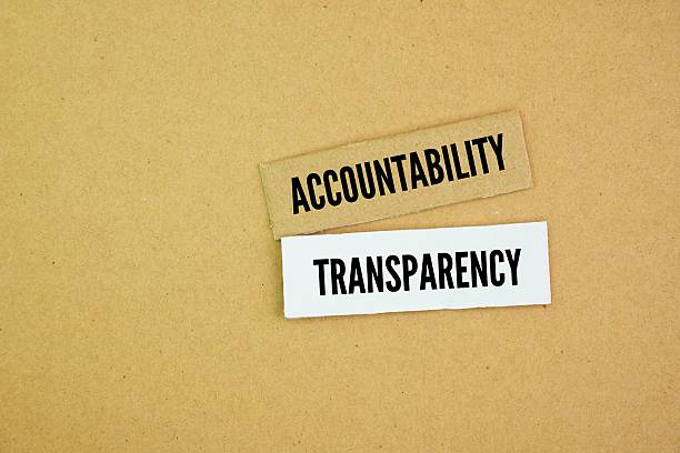 istock Two words accountability and transparency. Transparency is the open and honest flow of information, while accountability is the obligation to accept responsibility for one's actions. 2243736851
