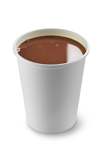 istock Hot chocolate in disposable paper cup isolated on white background 2243737029