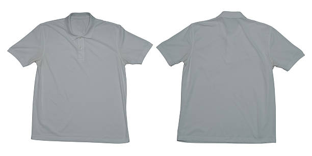istock Plain gray polo shirt front and back view isolated on white background for clothing mockup and design 2243737703