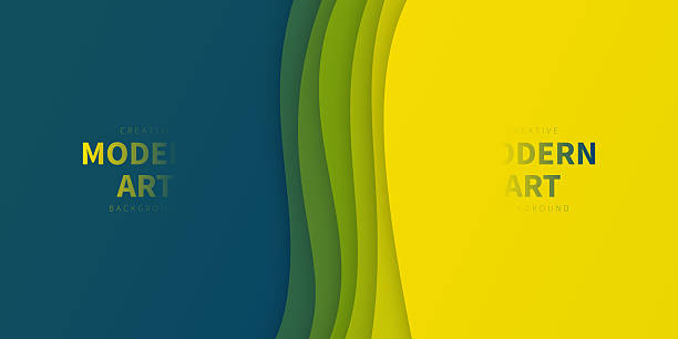 istock Green abstract wave shapes - Paper cut background - Trendy 3D design 2243739283