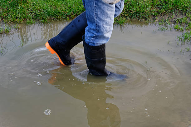 istock Walking through puddles is easy when you're wearing your gumboots 2243739878