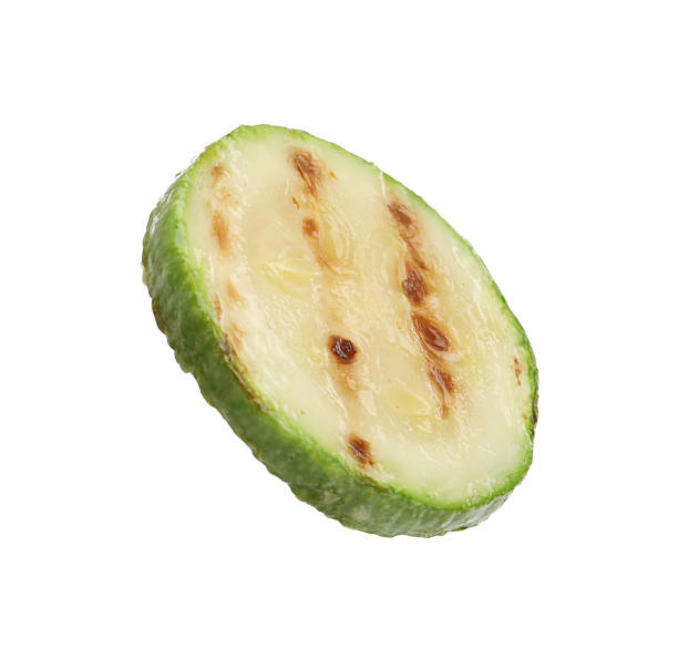 istock Delicious grilled courgette slice isolated on white 2243763863