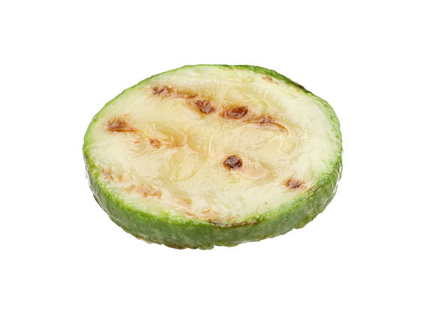 istock Delicious grilled courgette slice isolated on white 2243763907