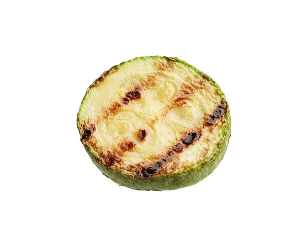 istock Delicious grilled courgette slice isolated on white 2243763910