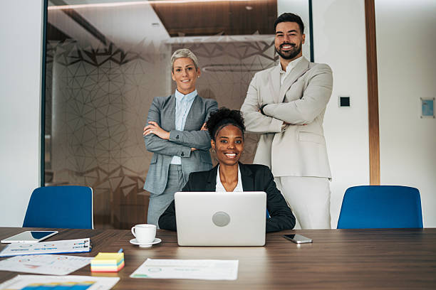 istock Diverse business team collaborating in modern office meeting 2243774931