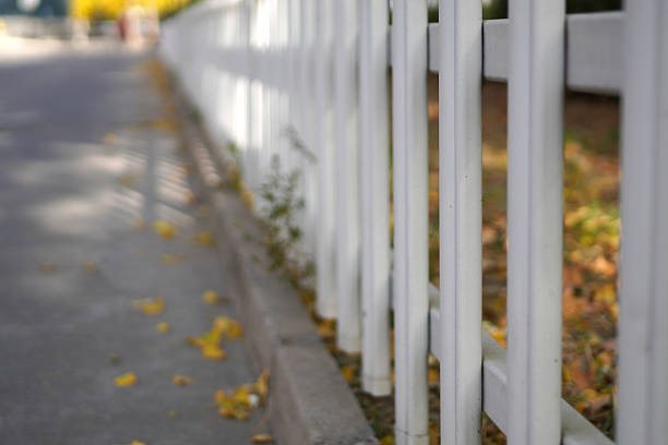 White Picket Fence in a Residential Neighborhood
