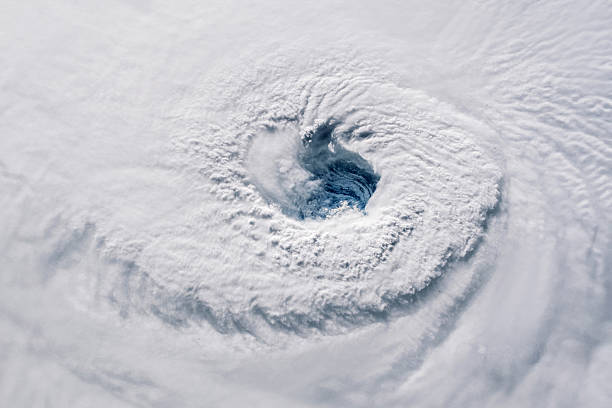 Hurricane Melissa 2025. Powerful hurricane seen from space with a clearly defined eye. Super Typhoon, tropical storm, cyclone, hurricane, tornado, over ocean. Weather background. Typhoon, storm