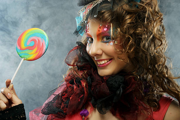 istock Beautiful lady with artistic make-up. Doll style. 2243783778