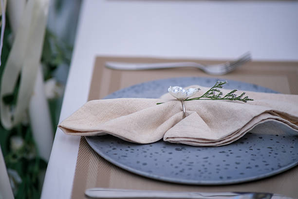 istock wedding reception dinner table suit at the garden in sunshine before event start 2243785500