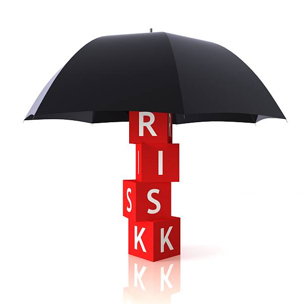 Umbrella risk insurance safe protection concept