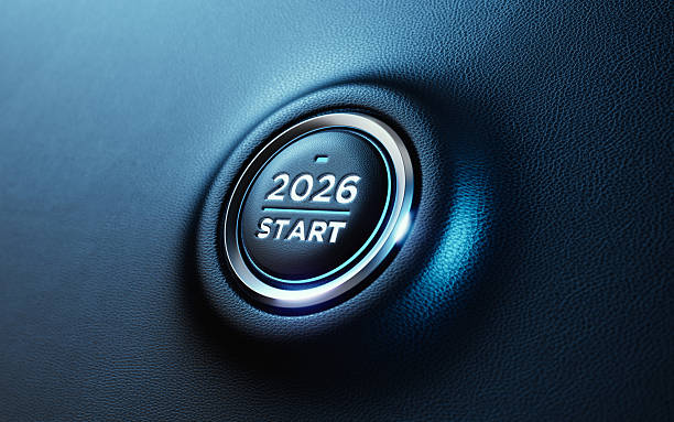 istock 2026 Car Start Button On Dashboard - 2026 New Year Concept 2243790256