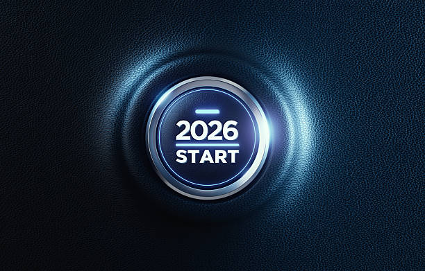 istock 2026 Car Start Button On Car Dashboard - 2026 New Year Concept 2243790807
