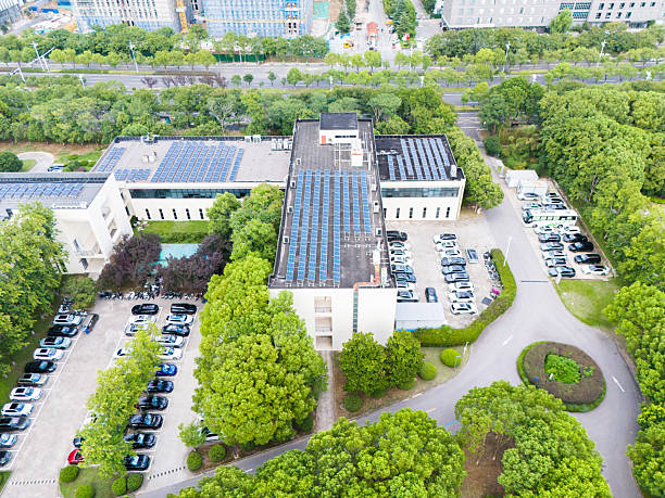 istock Solar power station on rooftop of office building 2243791110