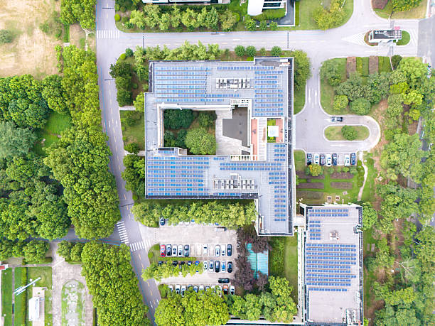 istock Solar power station on rooftop of office building 2243791123