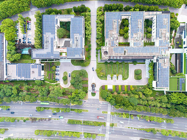 istock Solar power station on rooftop of office building 2243791162
