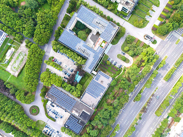 istock Solar power station on rooftop of office building 2243791177