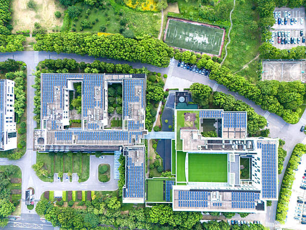 istock Solar power station on rooftop of office building 2243791274