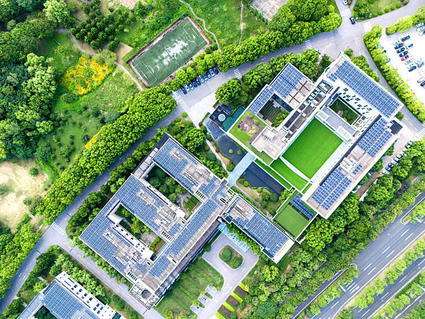 istock Solar power station on rooftop of office building 2243791282