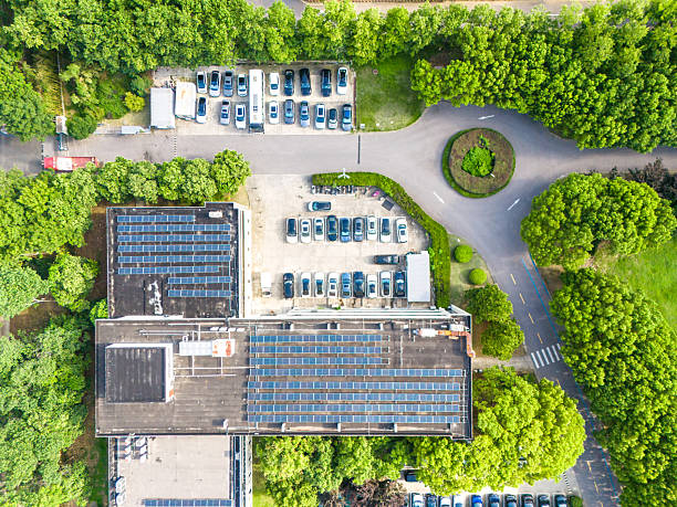 istock Solar power station on rooftop of office building 2243791344