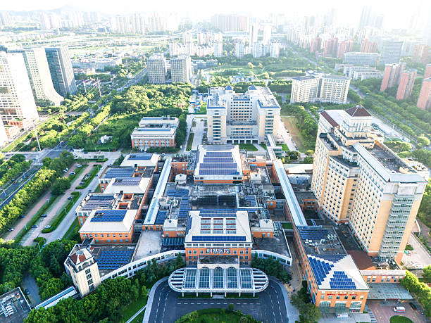 istock Solar power station on rooftop of office building 2243791448