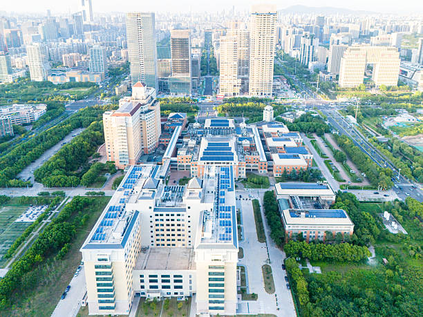 istock Solar power station on rooftop of office building 2243791647