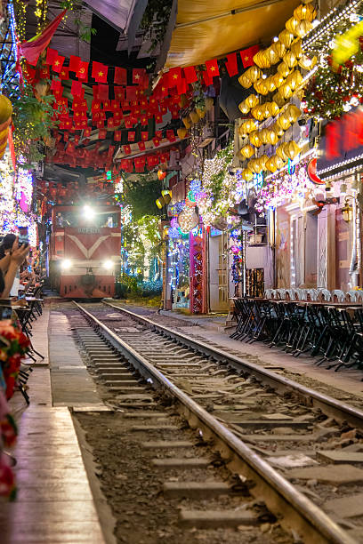 istock Lively Hanoi Train Street Cafes at Night 2243793002