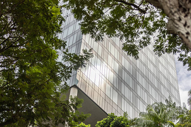 istock Sustainable futuristic architecture, Modern building. 2243793334