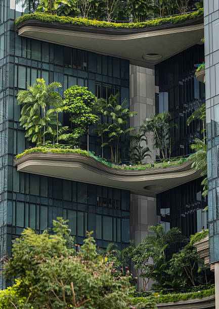 istock Sustainable futuristic architecture, Modern building. 2243793371