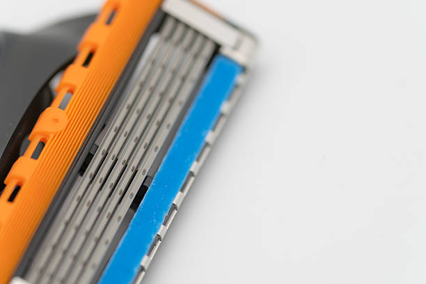Two cassettes of razor blades isolated on a white background