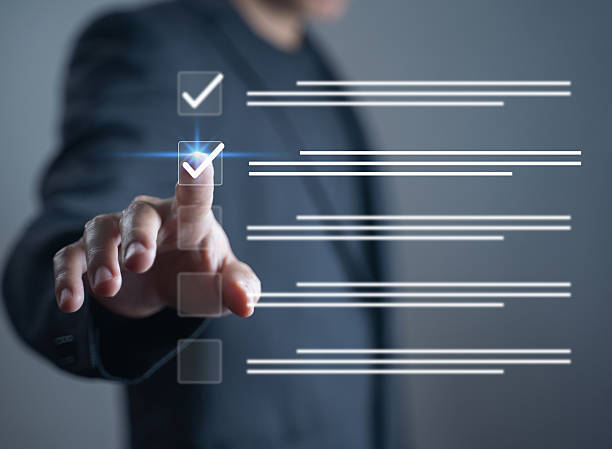 istock Modern business checklist for data analysis and quality improvement. 2243795987