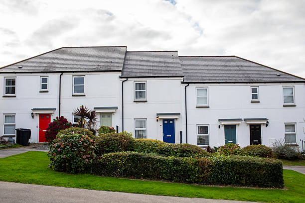 istock Modern terraced houses with a green space 2243802371