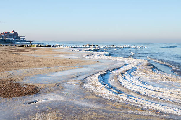 They are ice sheets on an icebound lake.