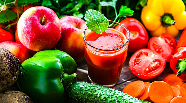 istock Glass with fresh vegetable juice. Detox diet 2243807894