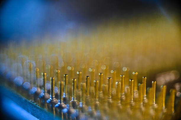 istock Golden CPU Pins on Motherboard 2243808164