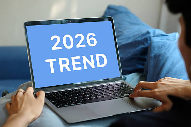 istock 2026 trend on laptop computer screen, digital marketing, business and technology concept 2243823754