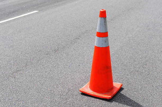 istock traffic cones on the sidewalk street 2243829997