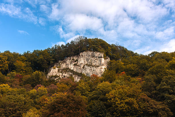 istock Limestone hill with forest trees in autumn colors 2243837316