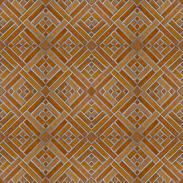 TERRACOTTA FLOOR WITH SQUARE SHAPED - Tiles seamless texture useful for rendering applications