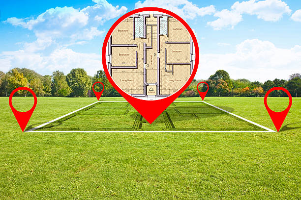 istock LAND PLOT MANAGEMENT - REAL ESTATE CONCEPT WITH A VACANT LAND FOR BUILDING CONSTRUCTION - Imaginary allotment plan for the construction of new residential building 2243838934